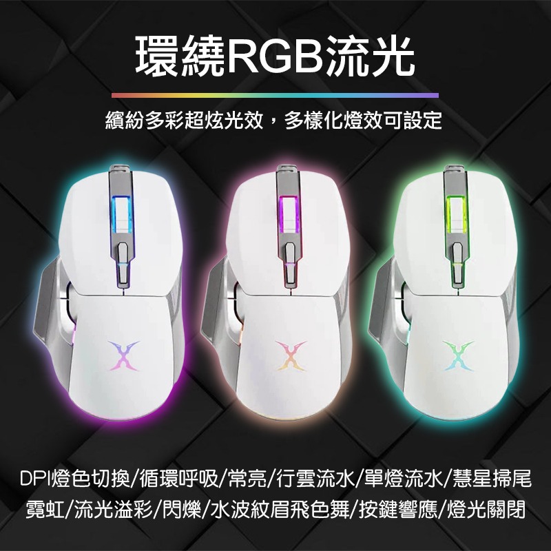 【3C小站】彩光星艦電競滑鼠 電競滑鼠 有線滑鼠 有線電競滑鼠 人體工學 7200DPI 編織線 音樂同步光 電競-細節圖7
