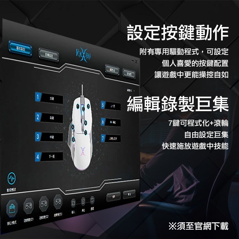 【3C小站】彩光星艦電競滑鼠 電競滑鼠 有線滑鼠 有線電競滑鼠 人體工學 7200DPI 編織線 音樂同步光 電競-細節圖8