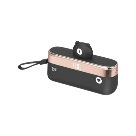 【3C小站】小熊造型 迷你口袋行動電源 直插式 即插即充 5000mah type-C 行動電源 自帶線 行充 快充-規格圖5