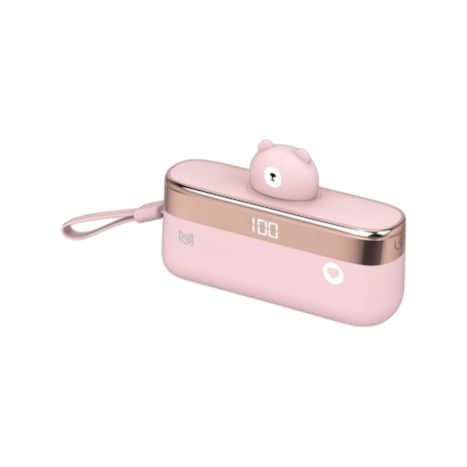 【3C小站】小熊造型 迷你口袋行動電源 直插式 即插即充 5000mah type-C 行動電源 自帶線 行充 快充-規格圖5