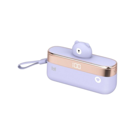 【3C小站】小熊造型 迷你口袋行動電源 直插式 即插即充 5000mah type-C 行動電源 自帶線 行充 快充-規格圖5