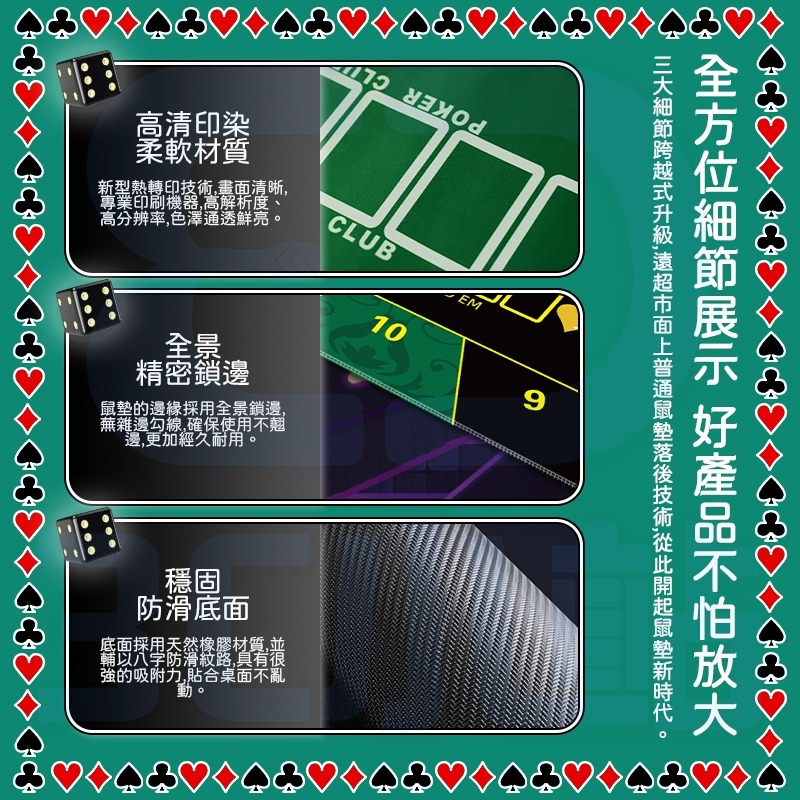 【3C小站】德州撲克電競鼠墊 大張滑鼠墊 3mm 鍵盤墊 桌墊 超大滑鼠墊 桌遊墊 餐墊 桌墊 電競鼠墊 撲克牌-細節圖3