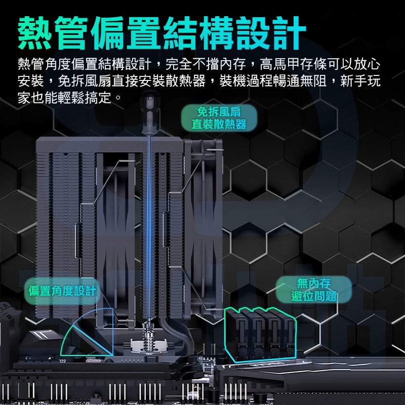 【3C小站】ARGB神光同步 6根銅管風扇 CPU風扇 一體式 雙塔 多平台 贈螺絲刀 高效散熱 INTEL AMD-細節圖5