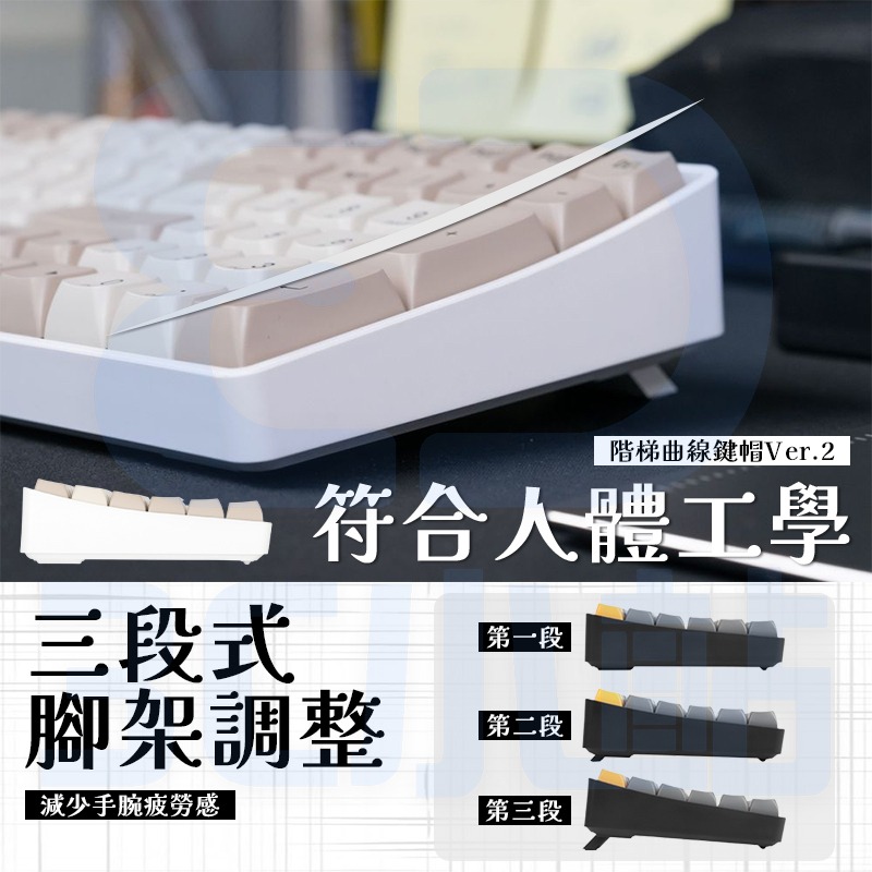 【3C小站】雙模機械鍵盤 2.4G 有線 無線 機械鍵盤 無光 1000Hz快速傳輸 全區防鬼鍵 熱拔插 PBT鍵帽-細節圖2