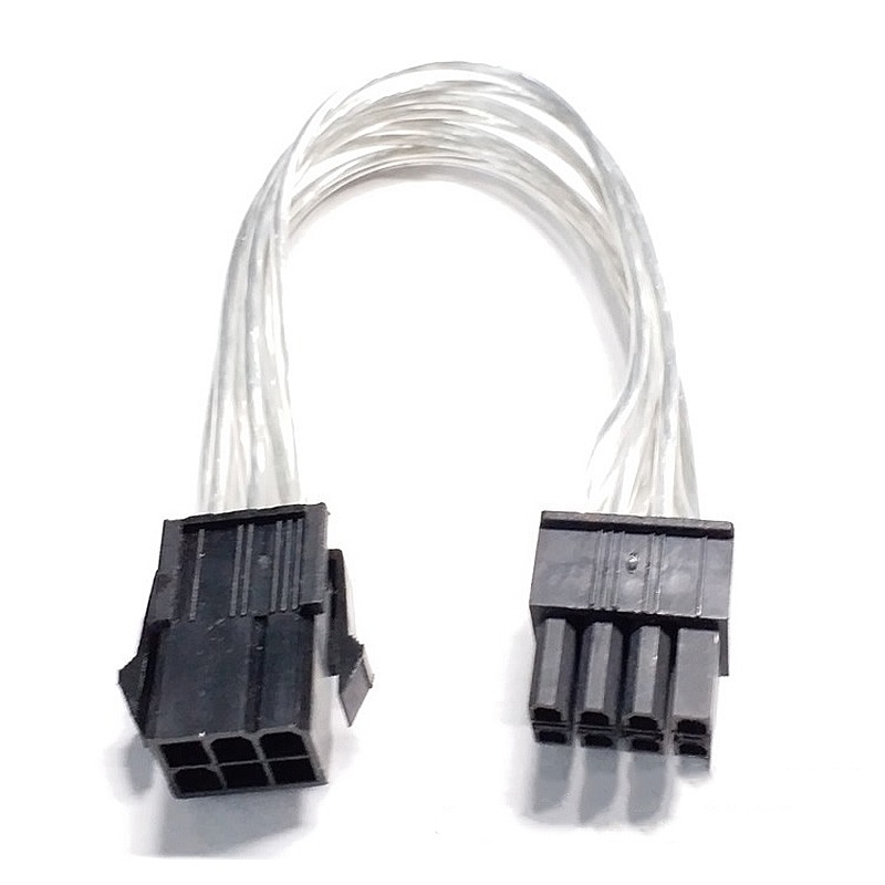 【3C小站】6pin母轉8pin公 高品質顯卡供電線 透明鍍錫線 電腦電源延長線 延長線 主機板 電源線-細節圖2