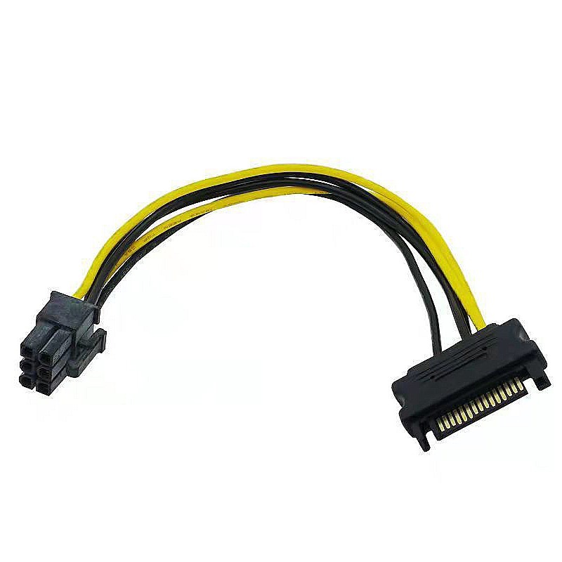 【3C小站】15pin公轉6pin母轉接線 SATA轉接線 主機板 電源連接 顯示卡-細節圖2