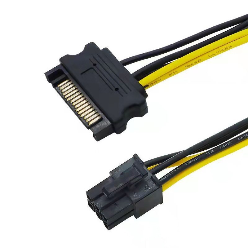 【3C小站】15pin公轉6pin母轉接線 SATA轉接線 主機板 電源連接 顯示卡-細節圖3