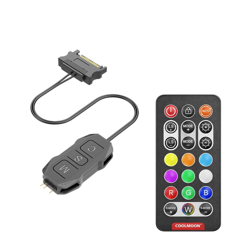 【3C小站】ARGB控制器 5V3針 SATA供電 RGB 風扇 燈條 水冷 電腦 控制器 迷你集線器 遙控-規格圖5
