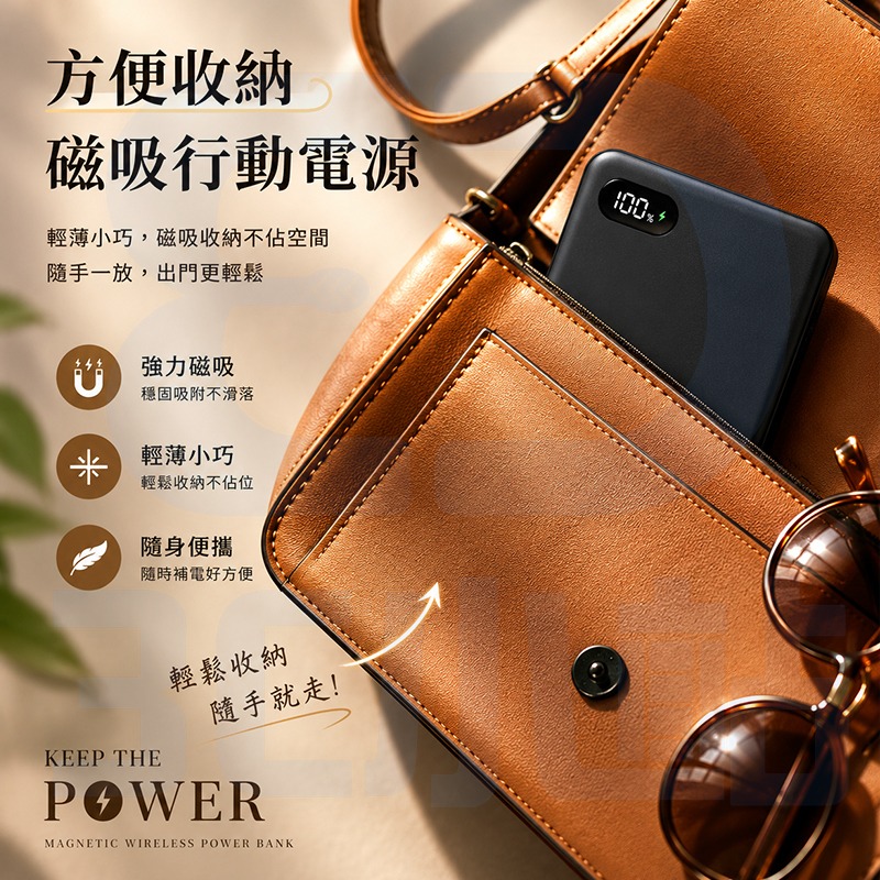 【3C小站】行動充電 5000mAh 15W 超薄磁吸無線充電行動電源 無線充 行充 行動電源 方便攜帶 超薄 磁吸-細節圖5