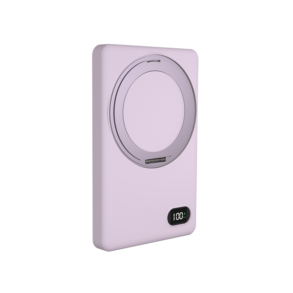【3C小站】超薄磁吸無線充電行動電源支架款 5000mAh 360度旋轉 無線充電 行動電源 行充 快充 支架 磁吸-規格圖9