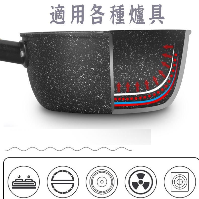 台灣現貨【雪平鍋 】 湯鍋 鍋子 雪平鍋 平底鍋不沾鍋 泡麵鍋 牛奶鍋  不沾鍋炒鍋 不沾湯鍋 炸鍋 麥飯石不沾鍋-細節圖6
