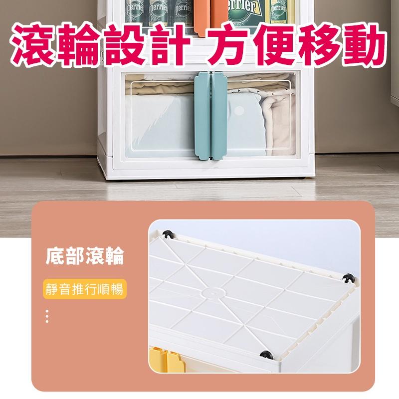 前雙開-摺疊-收納箱】透明收納箱  玩具收納箱 置物箱 摺疊收納箱 儲物箱 摺疊 摺疊儲物櫃 前開收納箱 整理箱-細節圖2