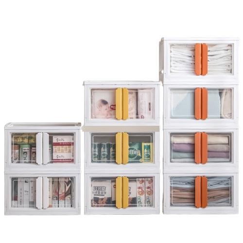 前雙開-摺疊-收納箱】透明收納箱  玩具收納箱 置物箱 摺疊收納箱 儲物箱 摺疊 摺疊儲物櫃 前開收納箱 整理箱-細節圖6