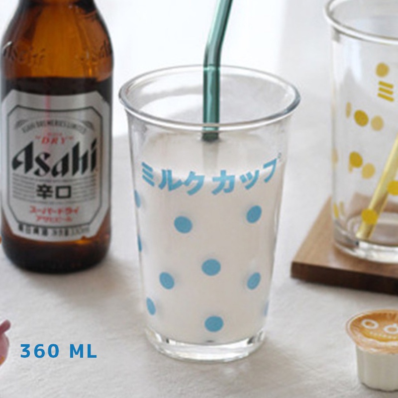 防護包裝【藍波點 玻璃牛奶杯 】 玻璃杯 水杯  杯子 咖啡杯 果汁杯 吸管杯 茶杯 啤酒杯 馬克杯 牛奶杯 拍照杯-細節圖4