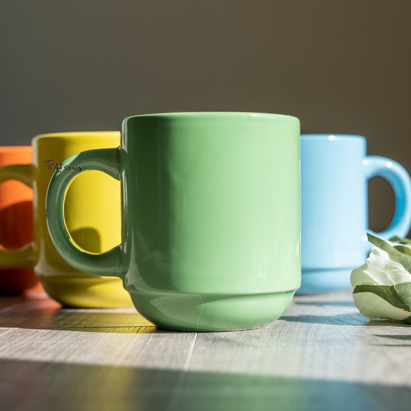 馬卡疊疊陶瓷杯 】陶瓷杯 水杯 可堆疊杯子  雙層陶瓷杯 馬卡杯  ins咖啡杯 馬克杯 加厚陶瓷杯 大容量陶瓷杯-細節圖3