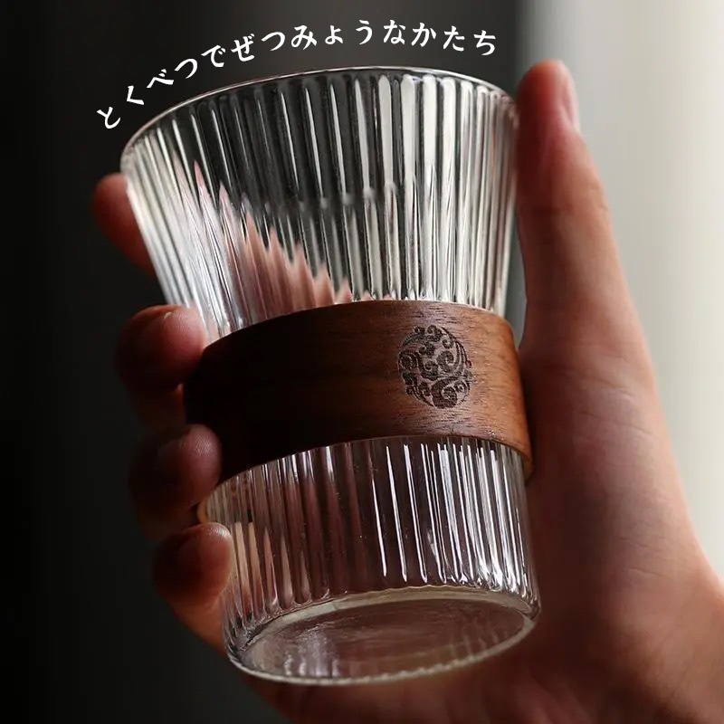 拍照必備【小蠻腰木質隔熱玻璃杯 】  咖啡杯 杯子 玻璃杯 水杯 茶杯 雙層玻璃杯 玻璃水杯 威士忌杯 红酒杯-細節圖2