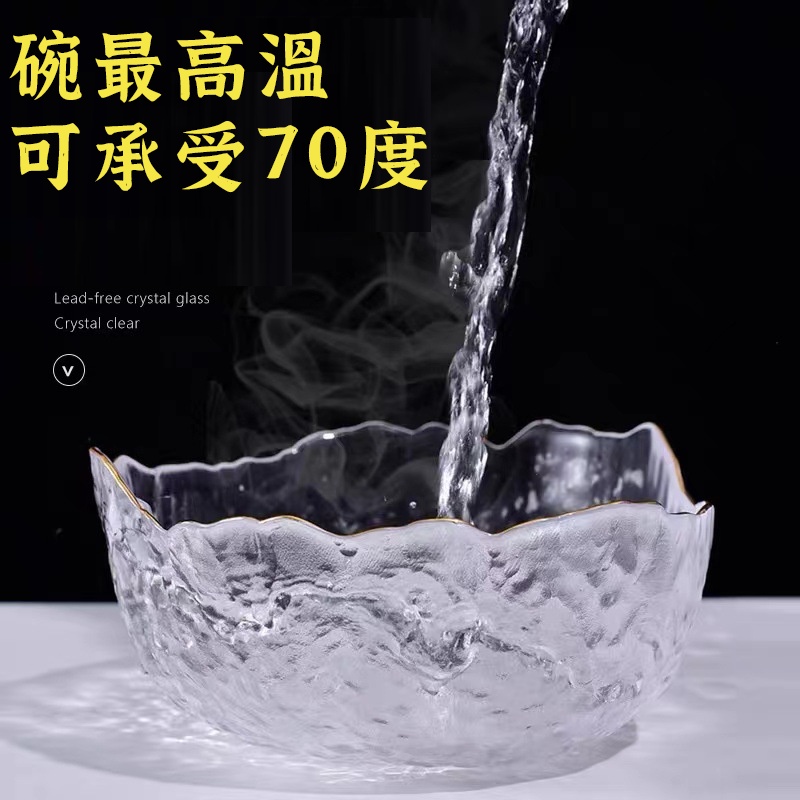 破損包賠【錘目紋玻璃碗 】 碗 餐具 盤子 盤  玻璃碗 玻璃餐盤 碗盤 湯碗 錘紋玻璃碗 水果碗 透明沙拉碗-細節圖3