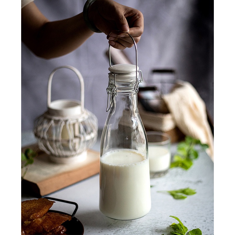 防護包裝【手提梅酒瓶 】 梅酒瓶 密封罐 玻璃罐 罐子 罐 酒瓶 1000ml 密封盒 釀酒玻璃瓶  玻璃密封罐-細節圖6