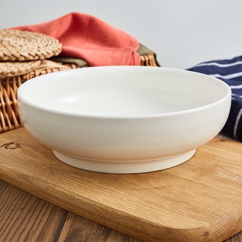 9吋白瓷深湯盤 歐式碗盤  碗盤批發 瓷器圓盤 瓷器湯盤 水果盤沙拉盤   廚房用品 麵盤 菜盤~-細節圖3