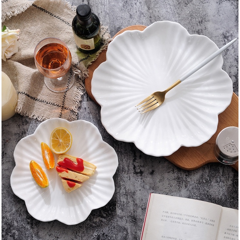 破損包賠【百合盤 】 菜盤 白色盤子 白瓷盤 白盤子 盤 陶瓷盤 碟子 碟 湯盤 盤子 瓷器 白色盤子-細節圖2