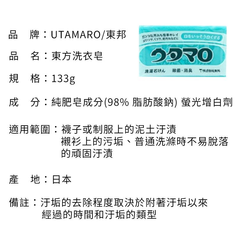 日本東邦皂】 UTAMARO  魔法皂 東邦皂 魔法家事皂 日本洗衣肥皂 日本東邦-細節圖4