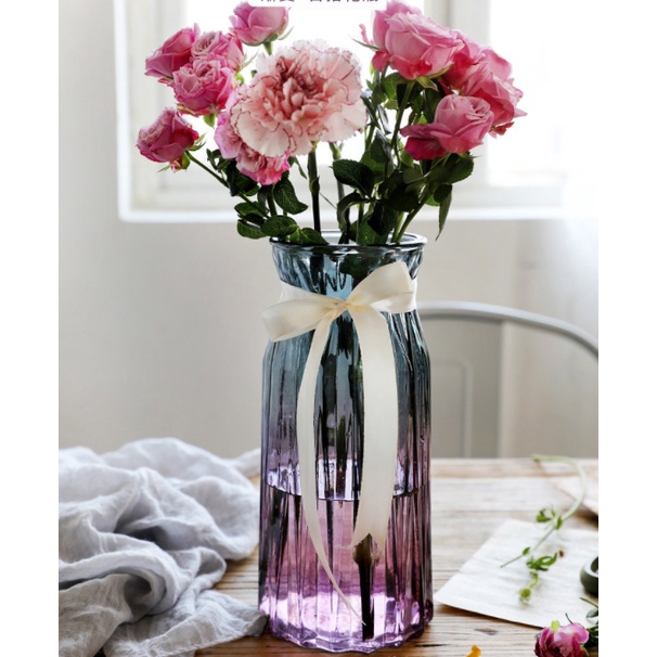 玻璃花瓶】 漸變花瓶 創意花瓶 鮮花插花瓶 居家裝飾花瓶 家居花瓶 花器 居家佈置 玻璃花瓶~-細節圖5