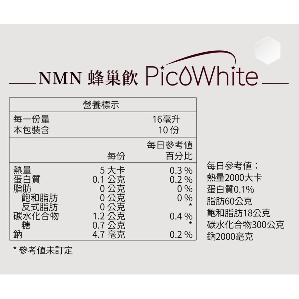 ❤️ KCWINWIN  ❤️ NMN 蜂巢飲 PicoWhite 10包/盒-細節圖8
