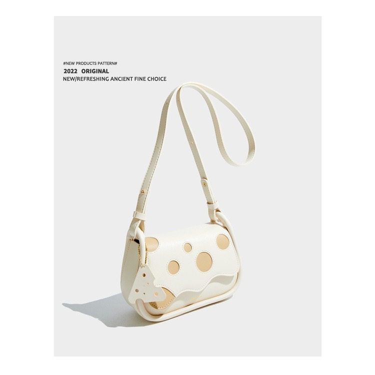 日本フェンディ小眾品牌夏季包包2022新款高級質感奶牛側背包腋下包-細節圖5