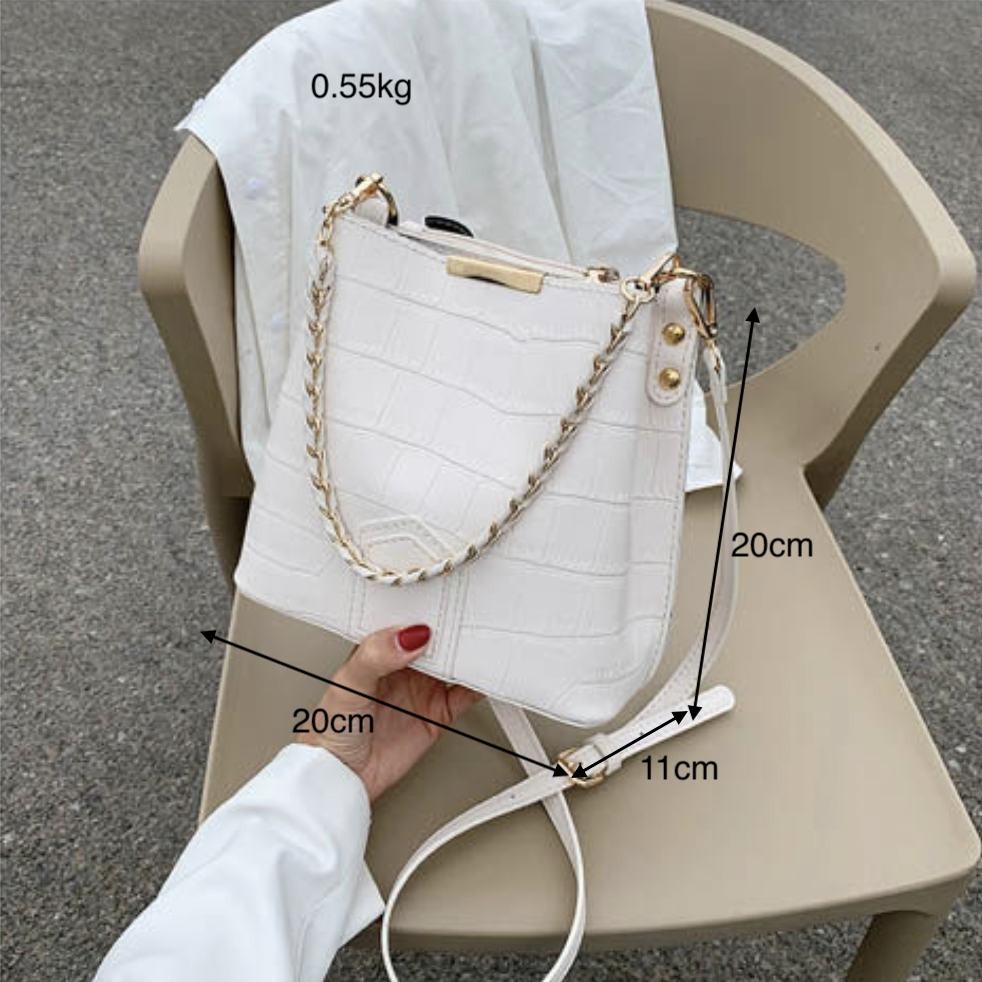 🖤現貨🖤 2022新款女手提小包包女潮復古女包春夏季洋氣石頭紋側背包斜挎水桶包女-細節圖5