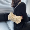 🖤Niche 設計蝴蝶結包 2021 新款夏季仙女珍珠手提包百褶側背包女包-規格圖9
