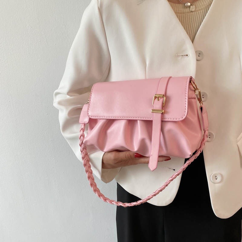 💞 時尚側背包女士簡約休閒側背包腋下包手提包手提袋餃子包-細節圖6