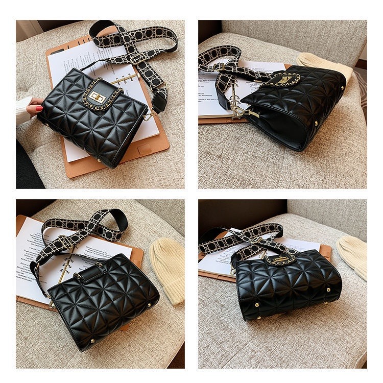 日韓 小方包 高級感 網紅包包 新款 街拍時尚 ins潮 韓版 百搭 學生 休閒 斜背包 鏈條 女生包包-細節圖7