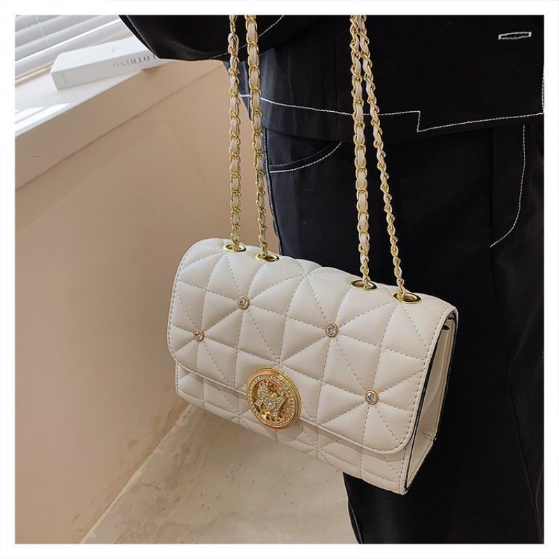 簡約包包女生 時尚菱格單肩斜挎手拎包包簡約實用女包小方包-細節圖2