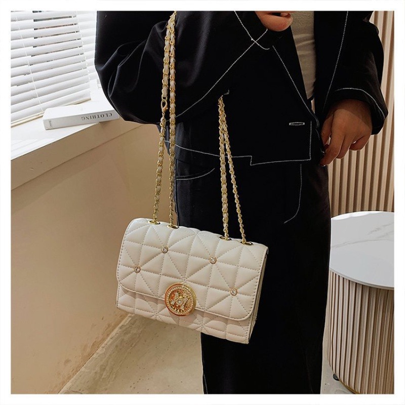 簡約包包女生 時尚菱格單肩斜挎手拎包包簡約實用女包小方包-細節圖3