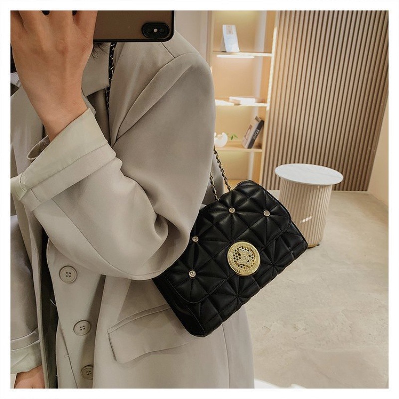 簡約包包女生 時尚菱格單肩斜挎手拎包包簡約實用女包小方包-細節圖4