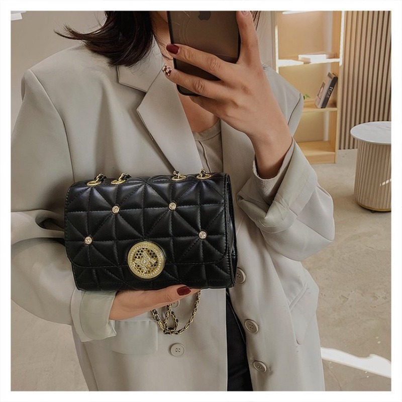 簡約包包女生 時尚菱格單肩斜挎手拎包包簡約實用女包小方包-細節圖5