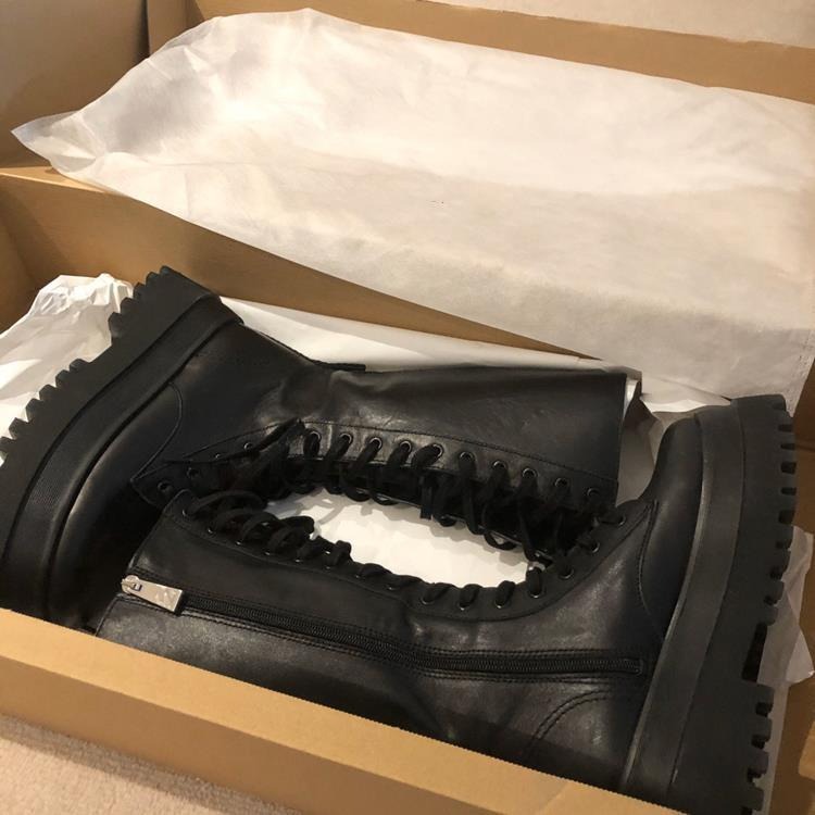 長靴女2021秋冬新款馬丁靴厚底機車靴長筒騎士靴不過膝高筒靴子潮-細節圖2