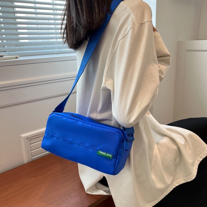 女生斜背包側背包小包包女2023新款春季單肩腋下包高級感帆布包-細節圖2