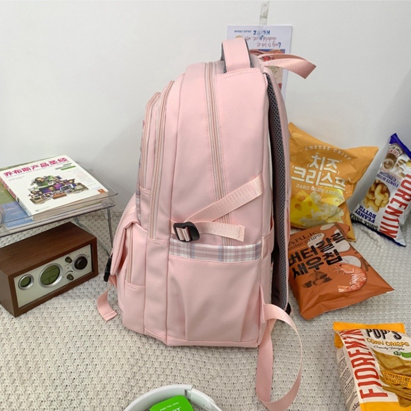 後背包雙肩背包學生背包大容量初高中女書包簡約學院風書包-細節圖9