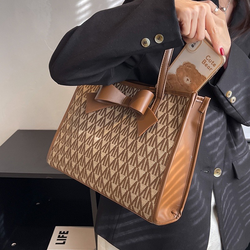 手拎包包休閒大容量包包上班包包女包時尚通勤斜背包百搭托特包-細節圖8