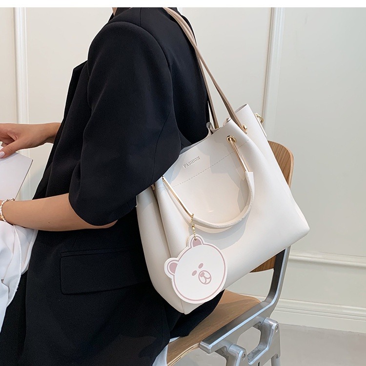 手拿包包手提包大容量時尚大容量女夏季百搭斜背包手提托特水桶包-細節圖7