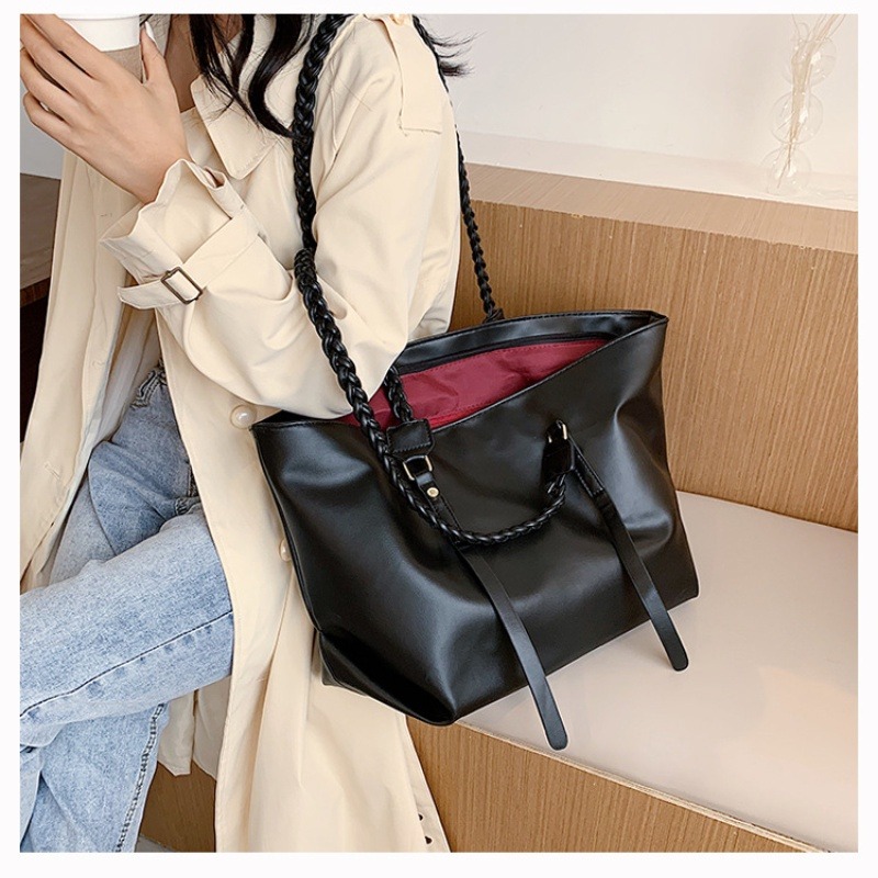 帆布袋大容量托特包時尚包包手提女包斜背包腋下百搭托特包手拎包包-細節圖4