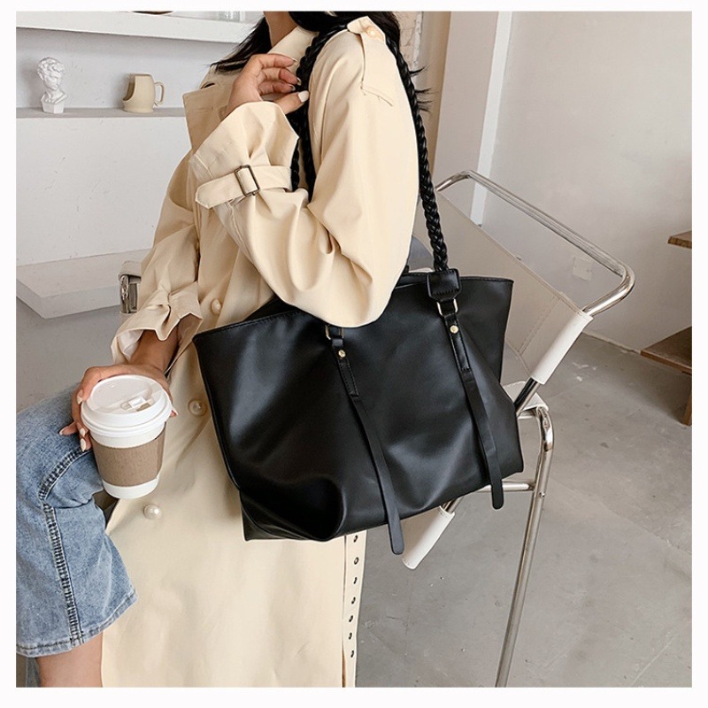 帆布袋大容量托特包時尚包包手提女包斜背包腋下百搭托特包手拎包包-細節圖6