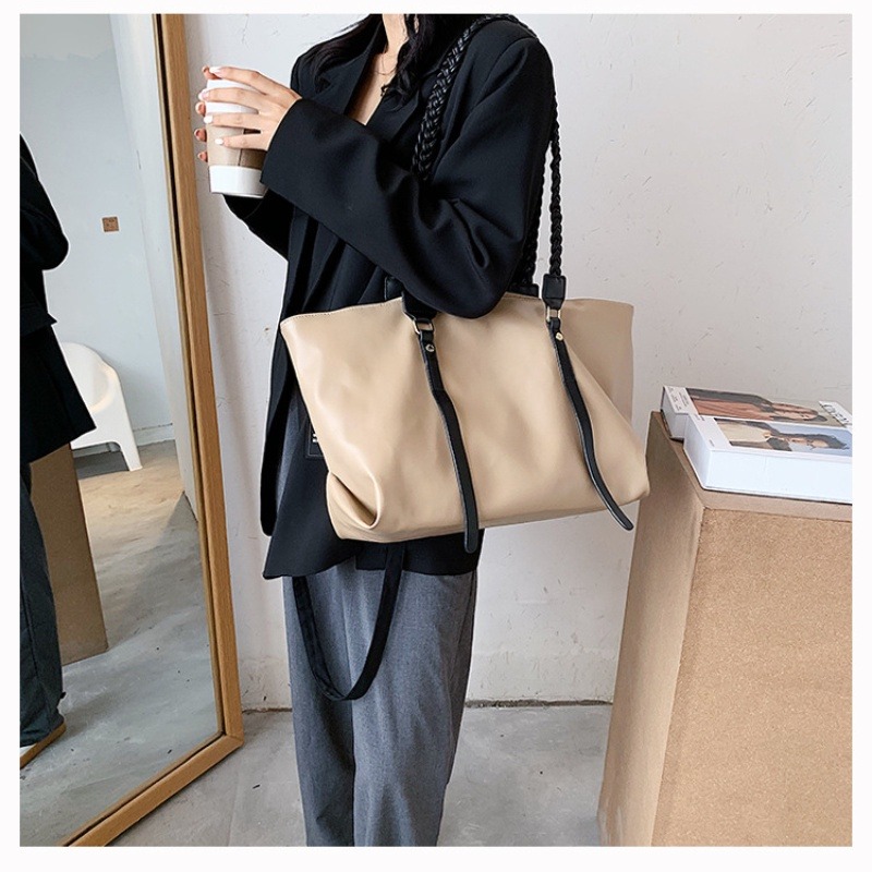 帆布袋大容量托特包時尚包包手提女包斜背包腋下百搭托特包手拎包包-細節圖7