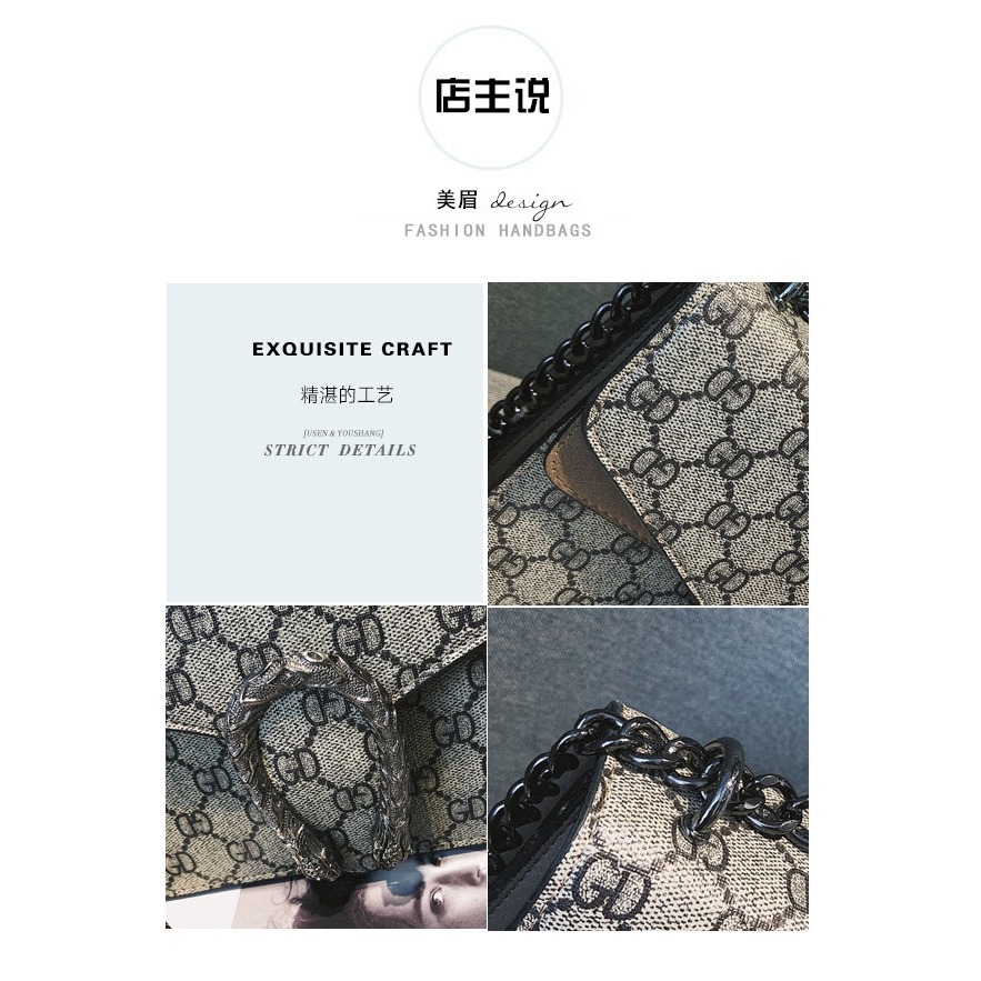  鏈條側背包 超火仙女小包包女潮韓版 時尚潮流單肩包 斜挎包 ins超火包學生 少女單肩包小方包 經典款-細節圖3