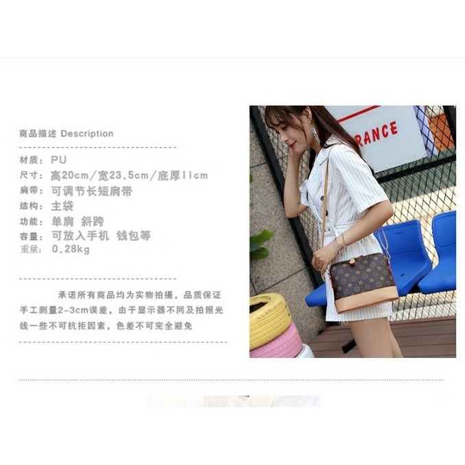  女士老花色皮革小包包 化妝包 兔耳朵拉鏈皮革側背包 大容量女士購物包 復古簡約大容量小方包-細節圖5