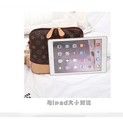  女士老花色皮革小包包 化妝包 兔耳朵拉鏈皮革側背包 大容量女士購物包 復古簡約大容量小方包-細節圖8