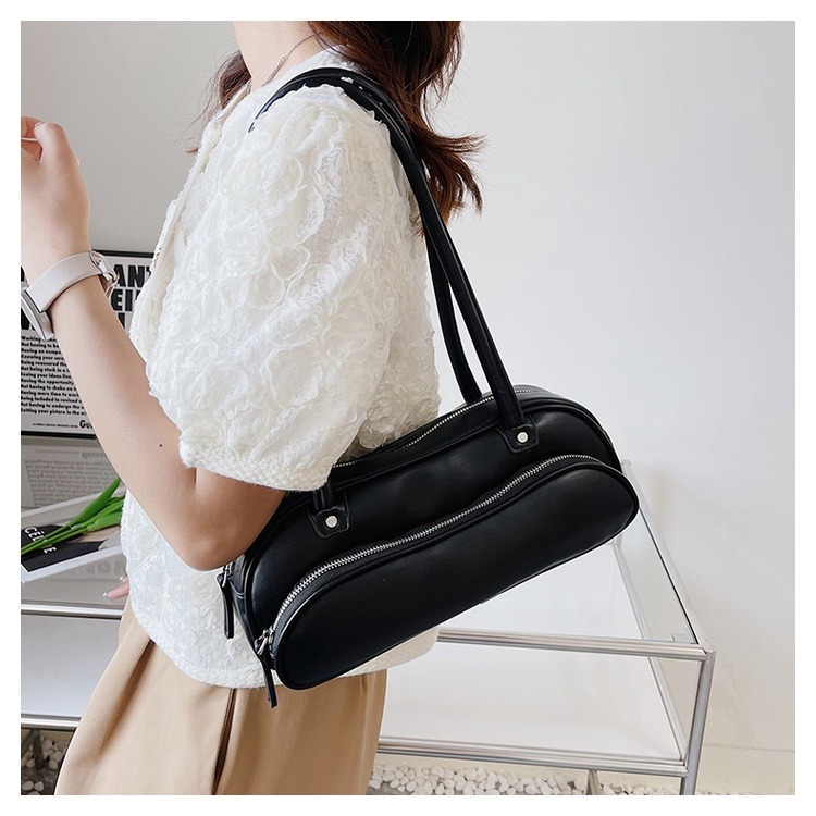 高級感法棍包 2023新款女包 小眾腋下包 素色百搭手提包 通勤包包女 時尚斜背包 放長夾 休閒女包-細節圖5