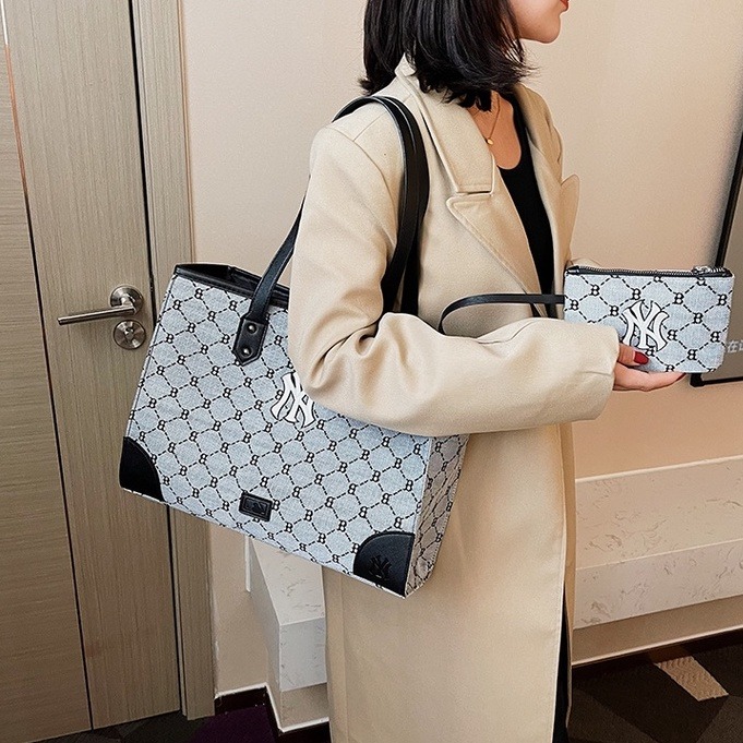 韓版托特包女 大容量手提包 子母包兩件套 iPad筆電包 休閒運動斜背包 情侶款男女包包 上班通勤包 購物袋-細節圖4