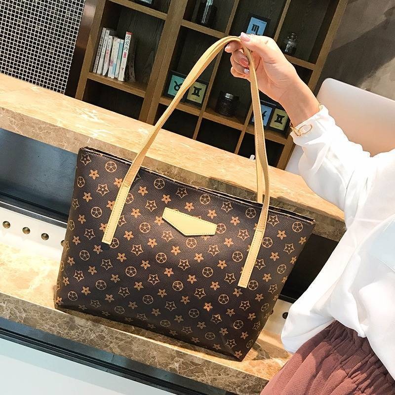 老花單肩包女 大包 2021新款 歐美 時尚女士簡約手提包大包包女包-細節圖3